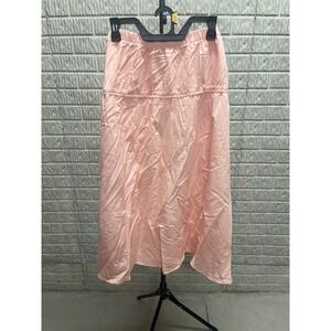 Celebrity Pink Woven Midi Skirt Orange Peach Crochet Lace Trim XXXL NWT CJ50786D